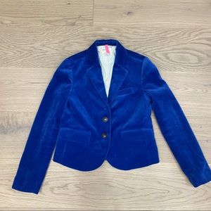 JCREW cuts blue velvet blazer
